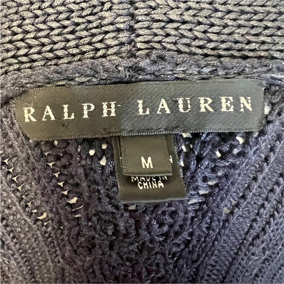 RALPH LAUREN 100% SILK BLACK LABEL CABLE KNIT
CARDIGAN - Picture 5 of 8